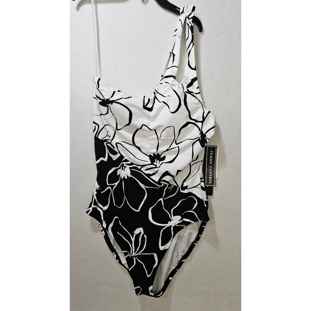 La Blanca LB2CK14 Moonlit Silhouette One Shoulder Keyhole Swimsuit Sz 6 NWT